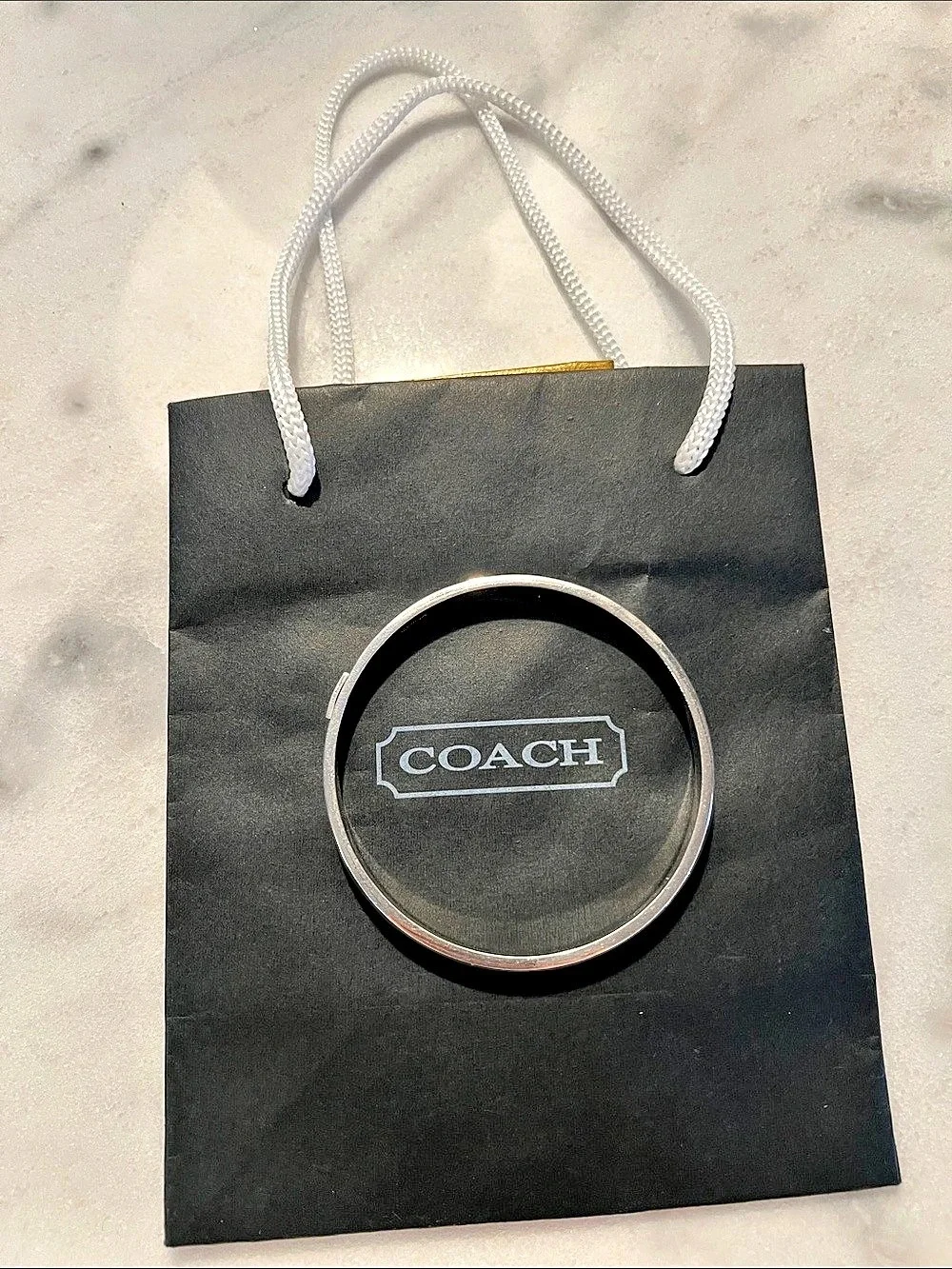 Coach Signature C Bangle Silver EUC